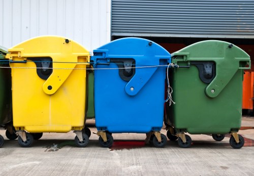Waste removal truck servicing businesses in Tufnell Park